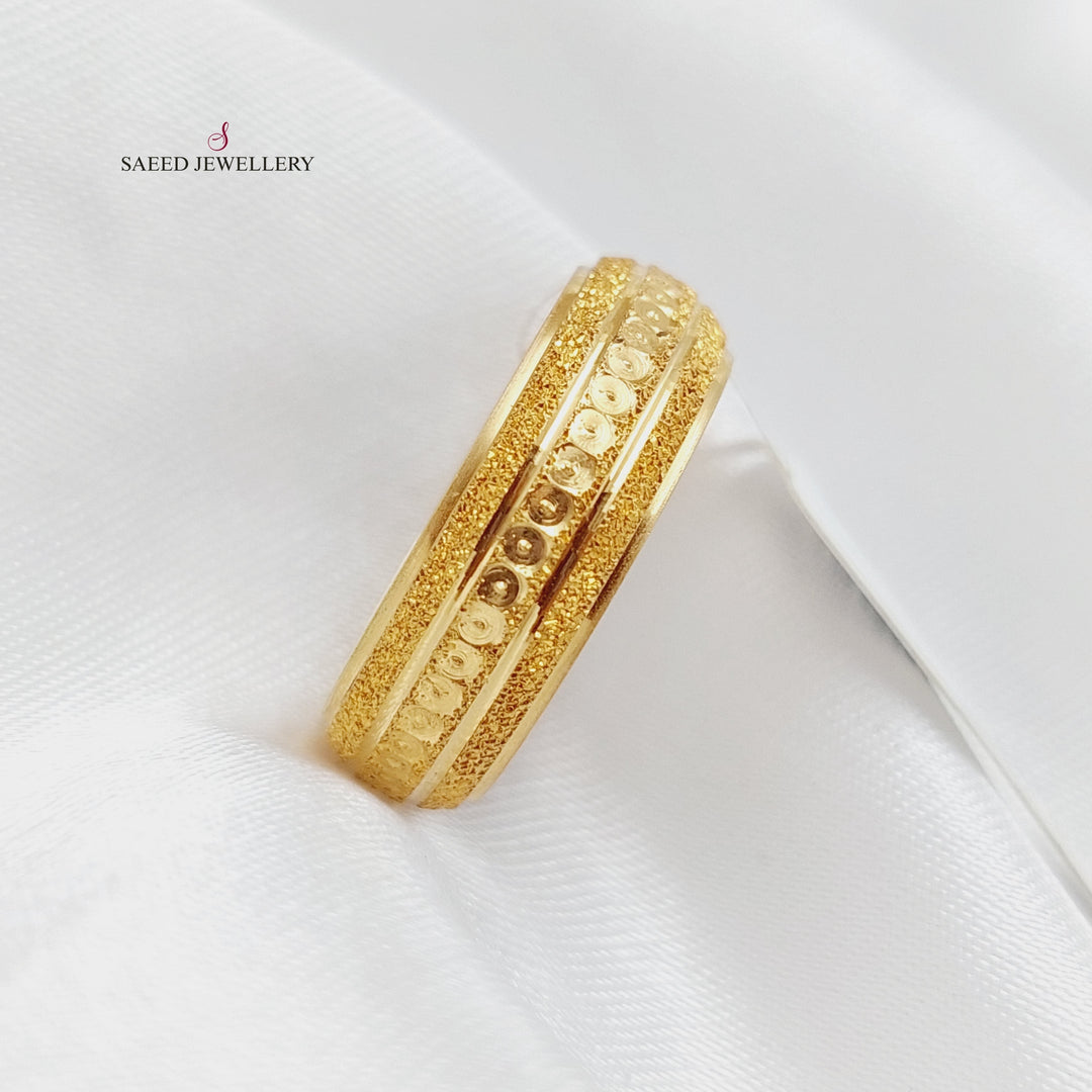 21K Gold Laser Wedding Ring by Saeed Jewelry - Image 1