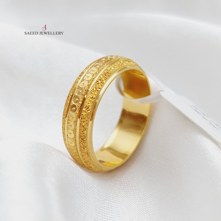 21K Gold Laser Wedding Ring by Saeed Jewelry - Image 3