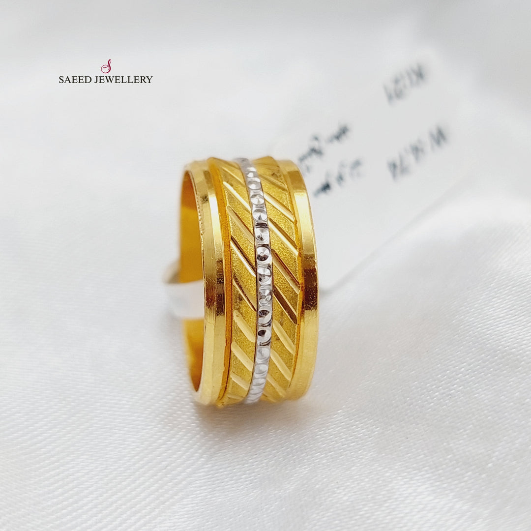 21K Gold Laser Wedding Ring by Saeed Jewelry - Image 5