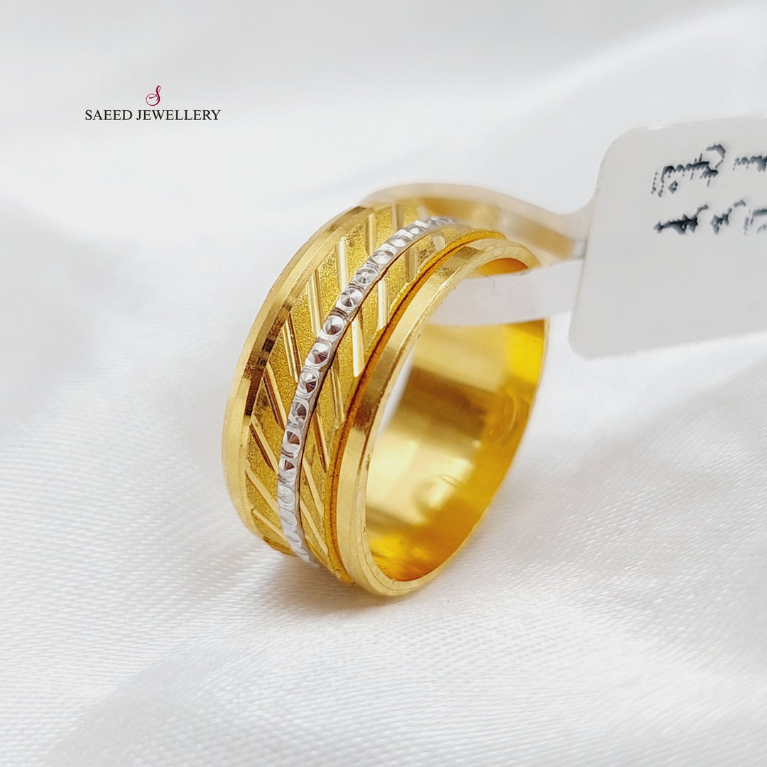 21K Gold Laser Wedding Ring by Saeed Jewelry - Image 1