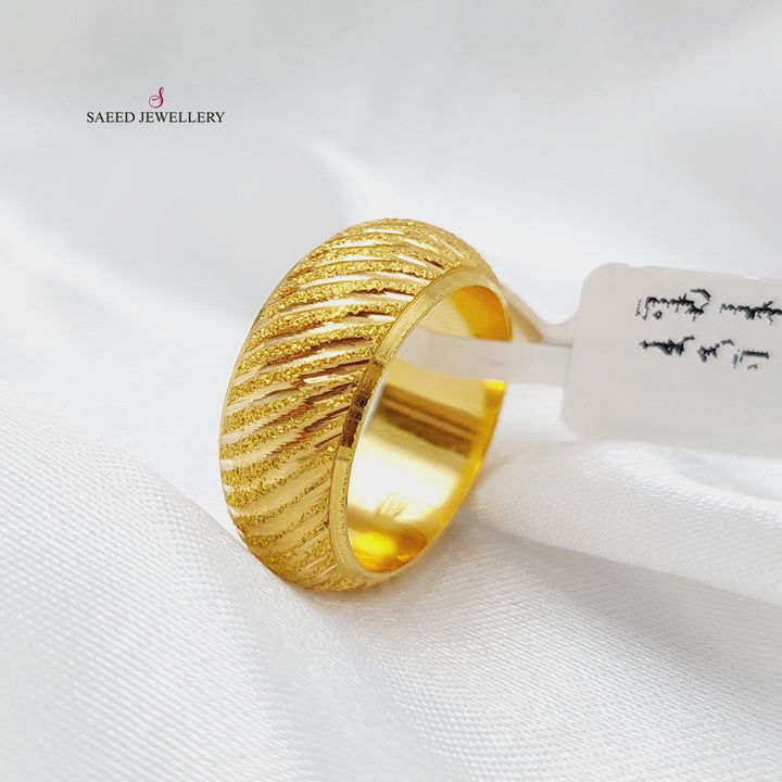 21K Gold Laser Wedding Ring by Saeed Jewelry - Image 4