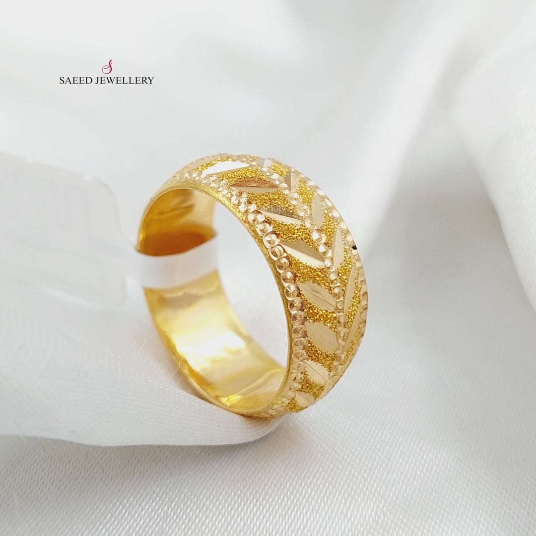 21K Gold Laser Wedding Ring by Saeed Jewelry - Image 3