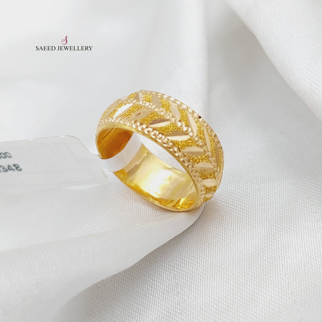 21K Gold Laser Wedding Ring by Saeed Jewelry - Image 1