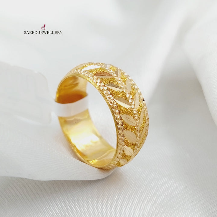 21K Gold Laser Wedding Ring by Saeed Jewelry - Image 4