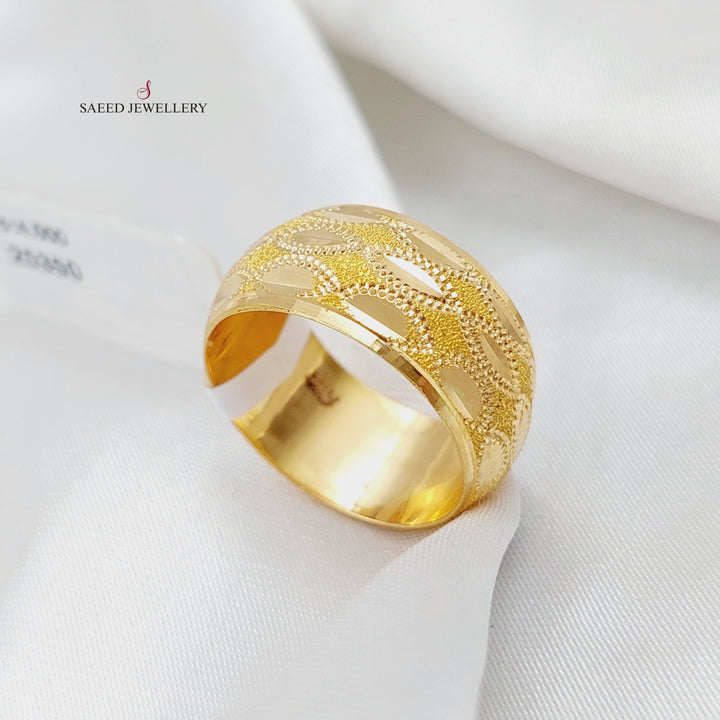 21K Gold Laser Wedding Ring by Saeed Jewelry - Image 2