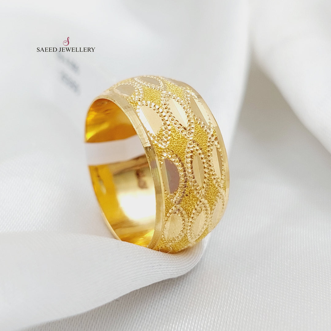 21K Gold Laser Wedding Ring by Saeed Jewelry - Image 1