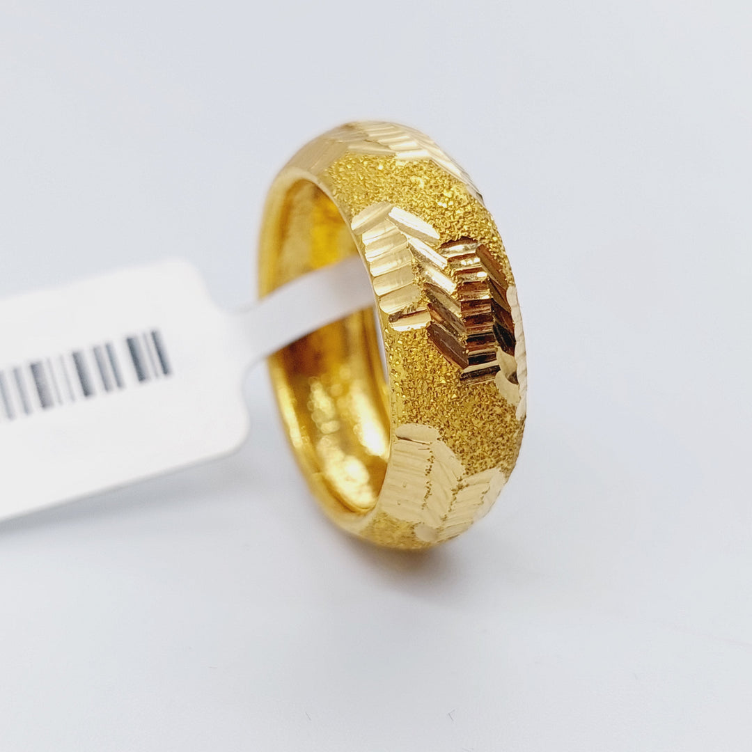 21K Gold Laser Wedding Ring by Saeed Jewelry - Image 3