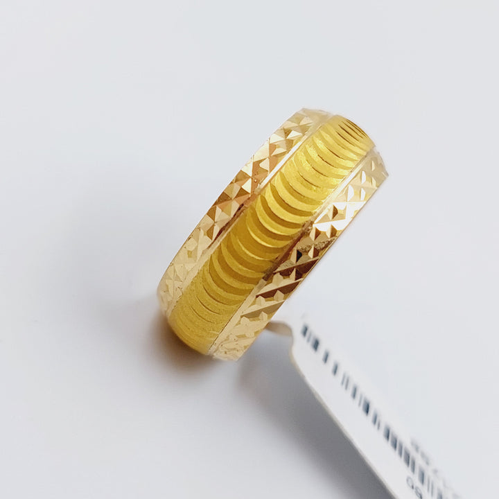 21K Gold Laser Wedding Ring by Saeed Jewelry - Image 6