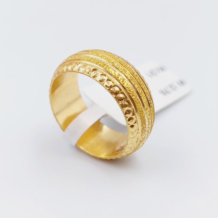 21K Gold Laser Wedding Ring by Saeed Jewelry - Image 3