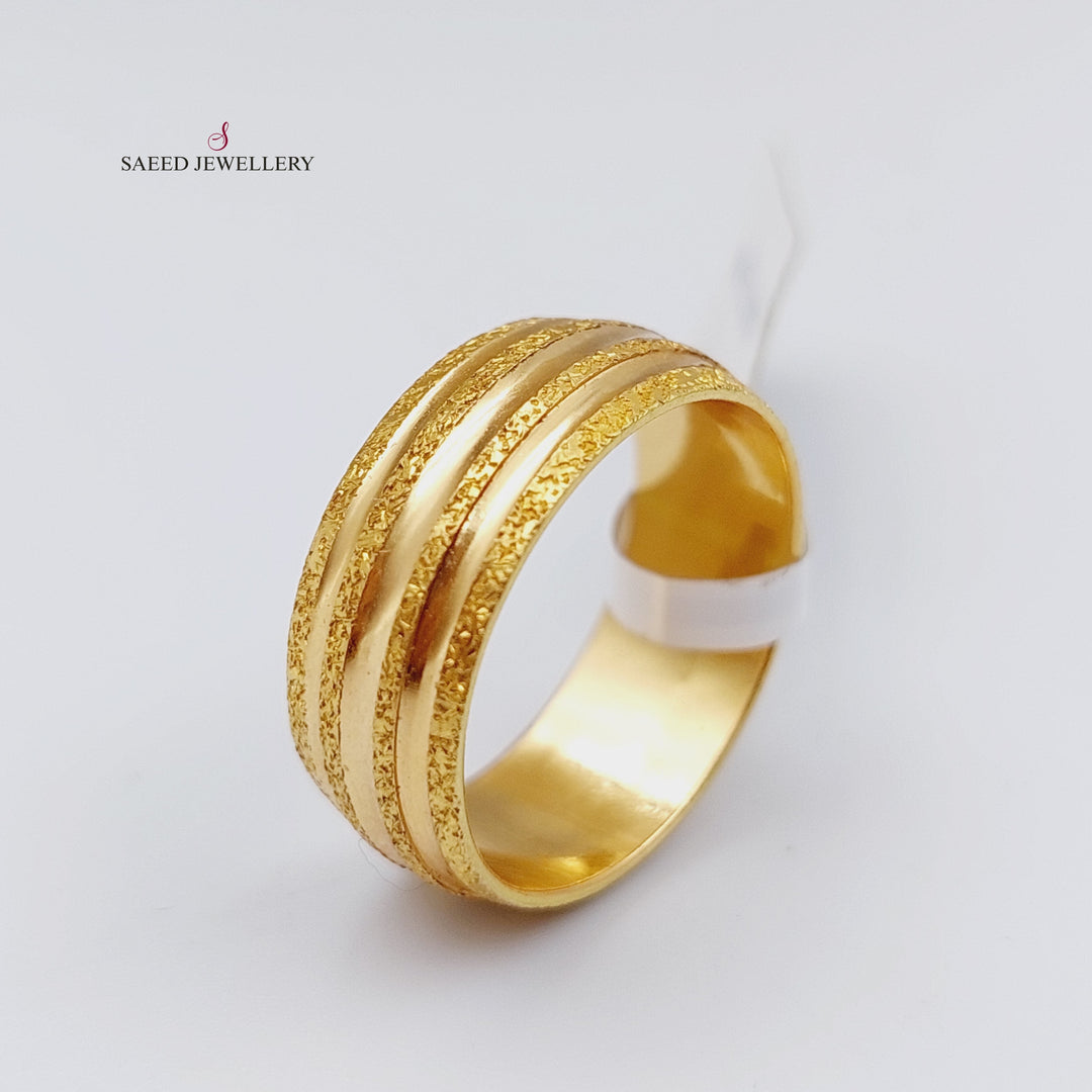 21K Gold Laser Wedding Ring by Saeed Jewelry - Image 3