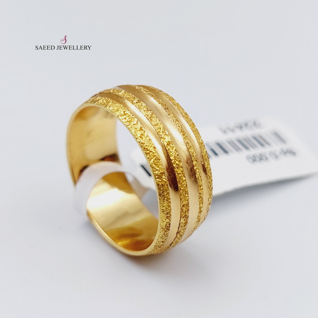 21K Gold Laser Wedding Ring by Saeed Jewelry - Image 1