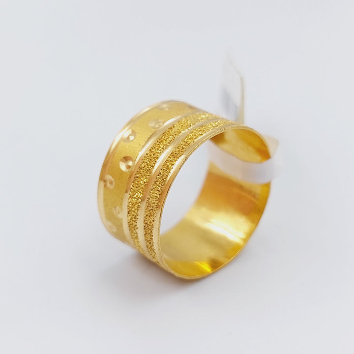 21K Gold Laser Wedding Ring by Saeed Jewelry - Image 4