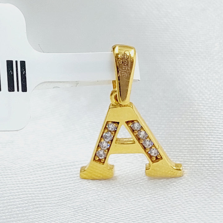 21K Gold Letter A Pendant by Saeed Jewelry - Image 2