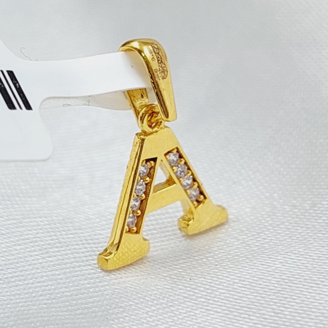 21K Gold Letter A Pendant by Saeed Jewelry - Image 1