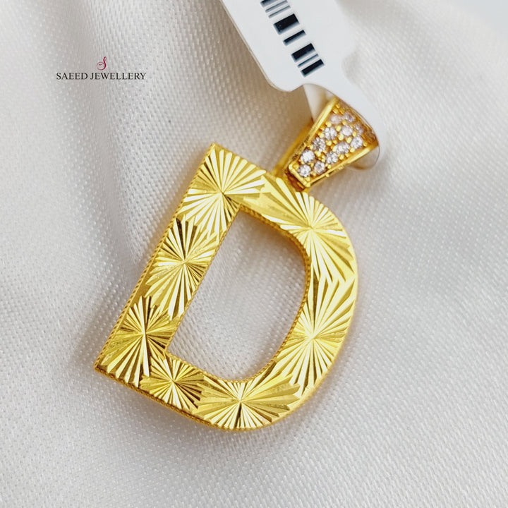 21K Gold Letter D Pendant by Saeed Jewelry - Image 3