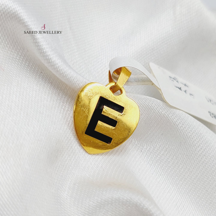 21K Gold Letter E Pendant by Saeed Jewelry - Image 2