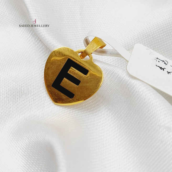 21K Gold Letter E Pendant by Saeed Jewelry - Image 4