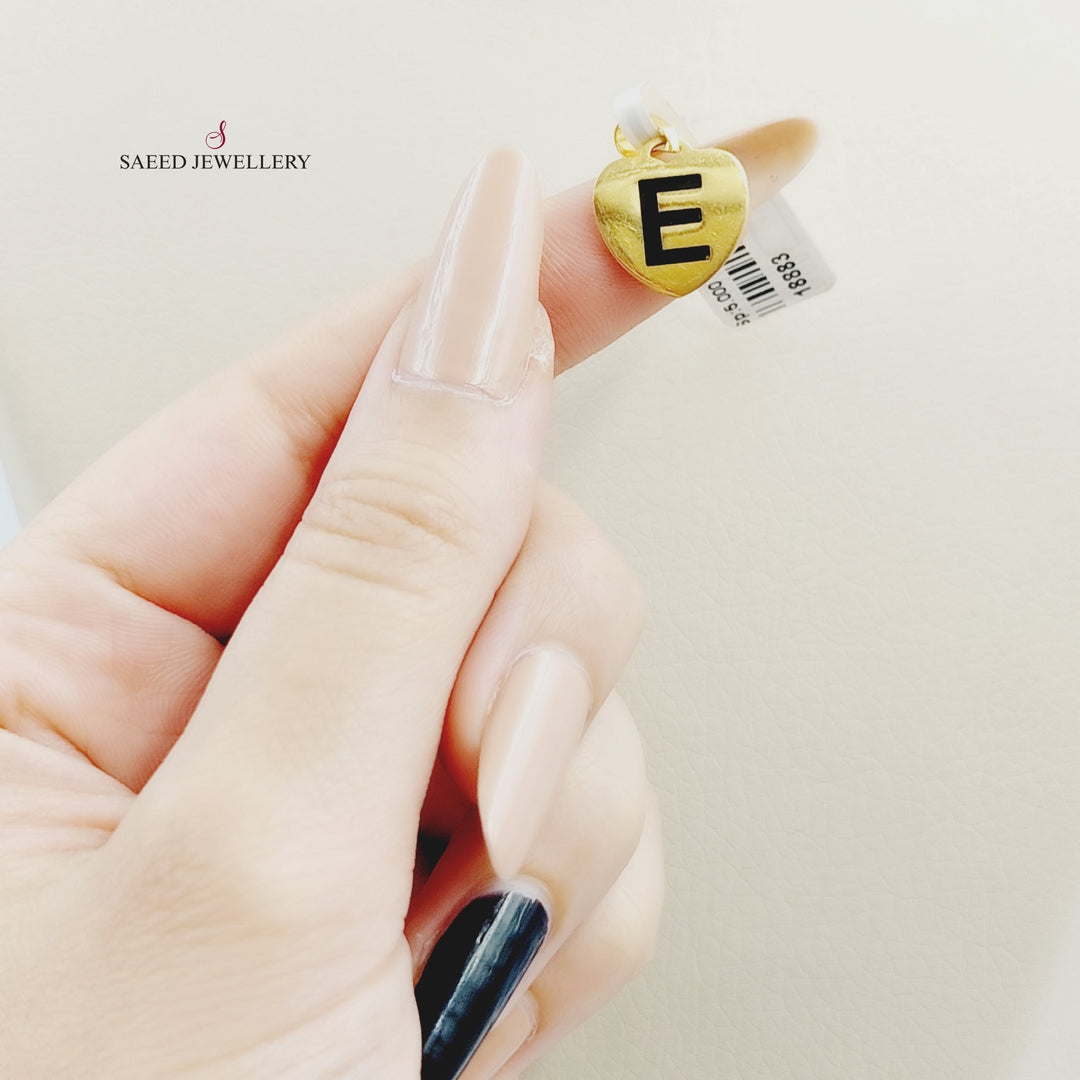 21K Gold Letter E Pendant by Saeed Jewelry - Image 1