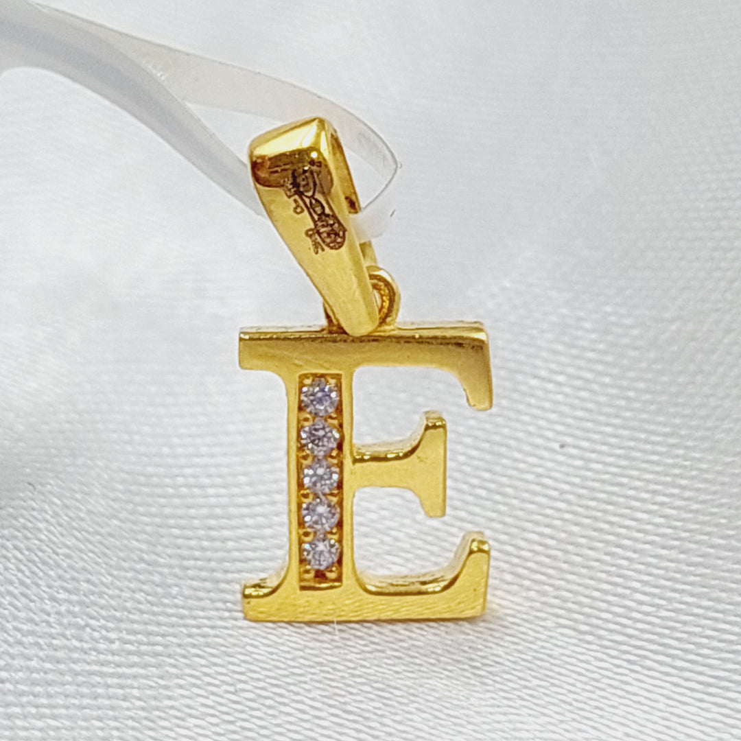 21K Gold Letter E Pendant by Saeed Jewelry - Image 7