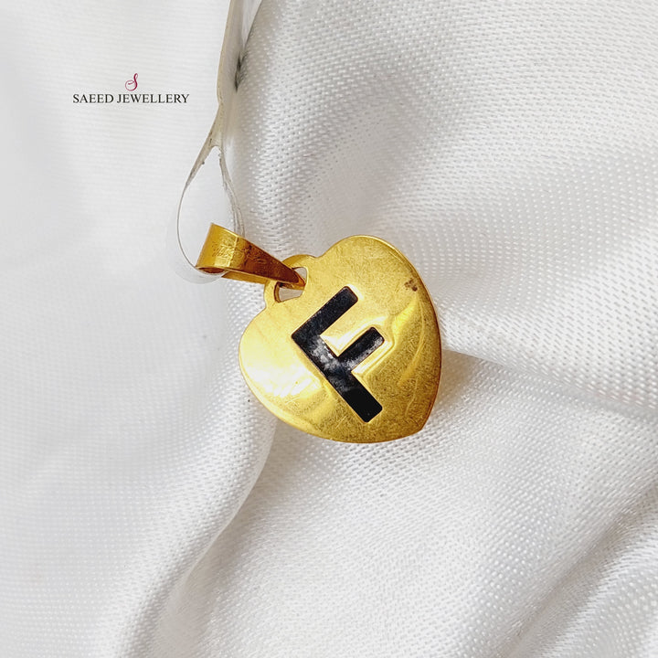 21K Gold Letter F Pendant by Saeed Jewelry - Image 2