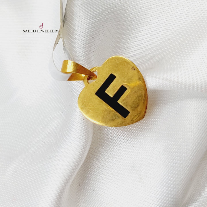 21K Gold Letter F Pendant by Saeed Jewelry - Image 3