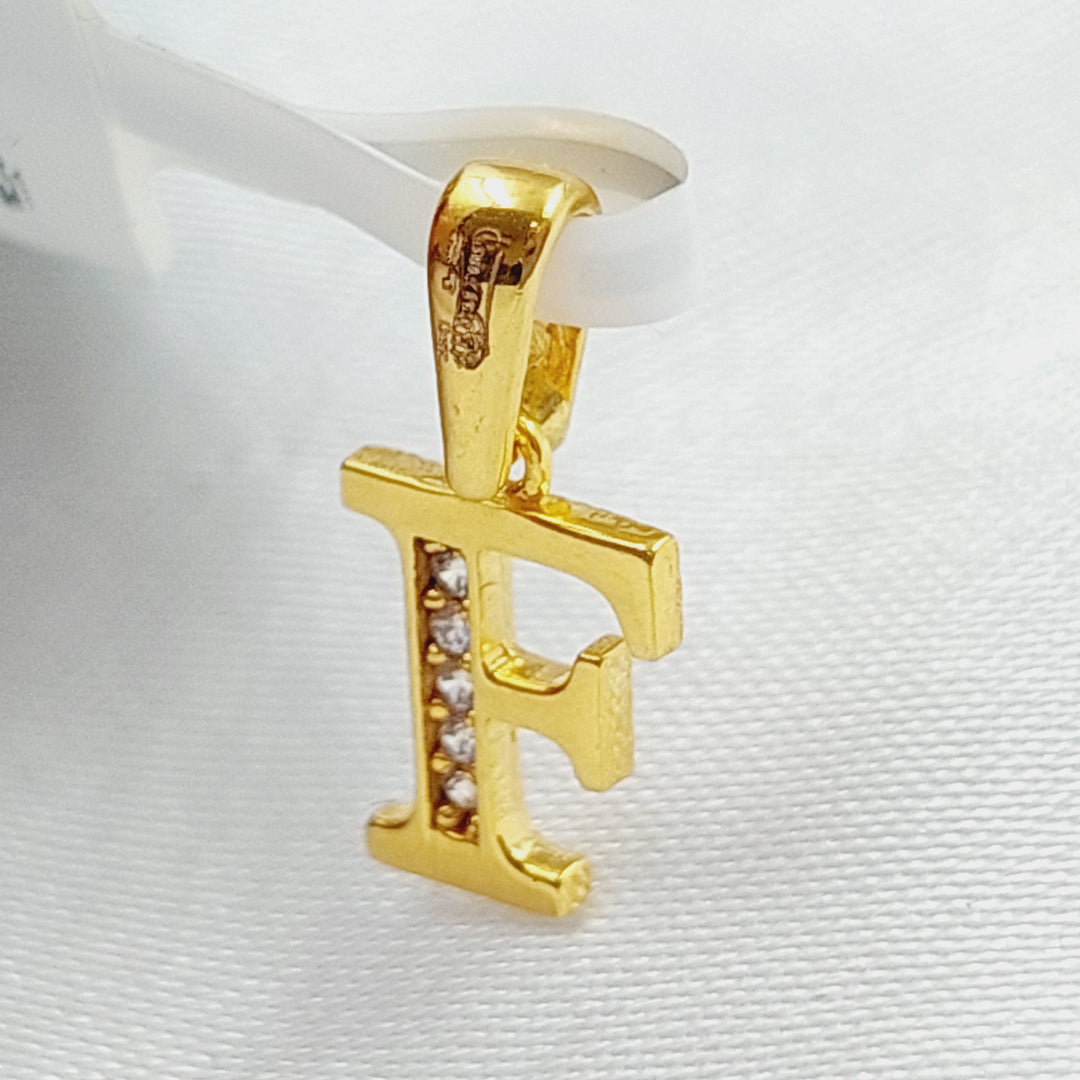 21K Gold Letter F Pendant by Saeed Jewelry - Image 3