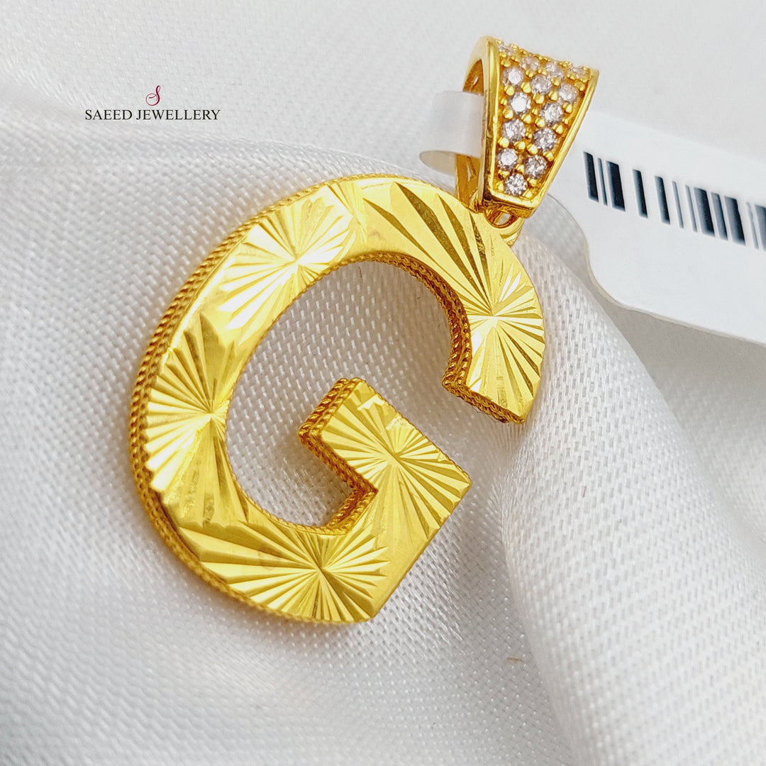 21K Gold Letter G Pendant by Saeed Jewelry - Image 1