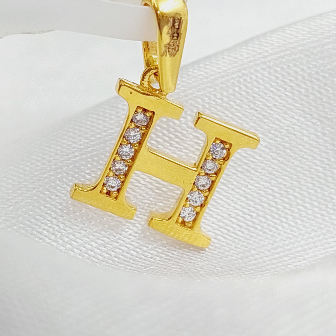 21K Gold Letter H Pendant by Saeed Jewelry - Image 6