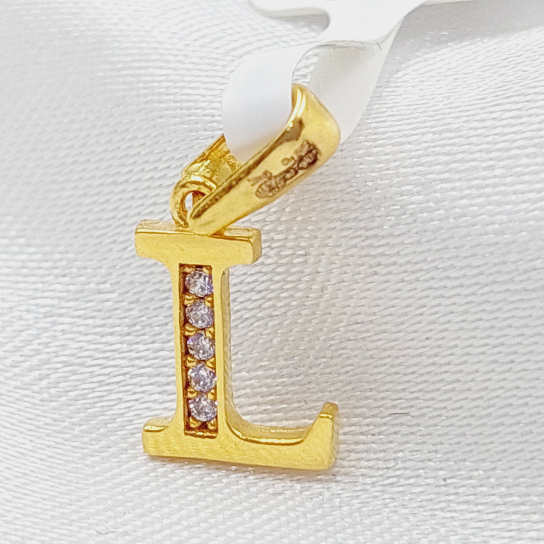 21K Gold Letter L Pendant by Saeed Jewelry - Image 3