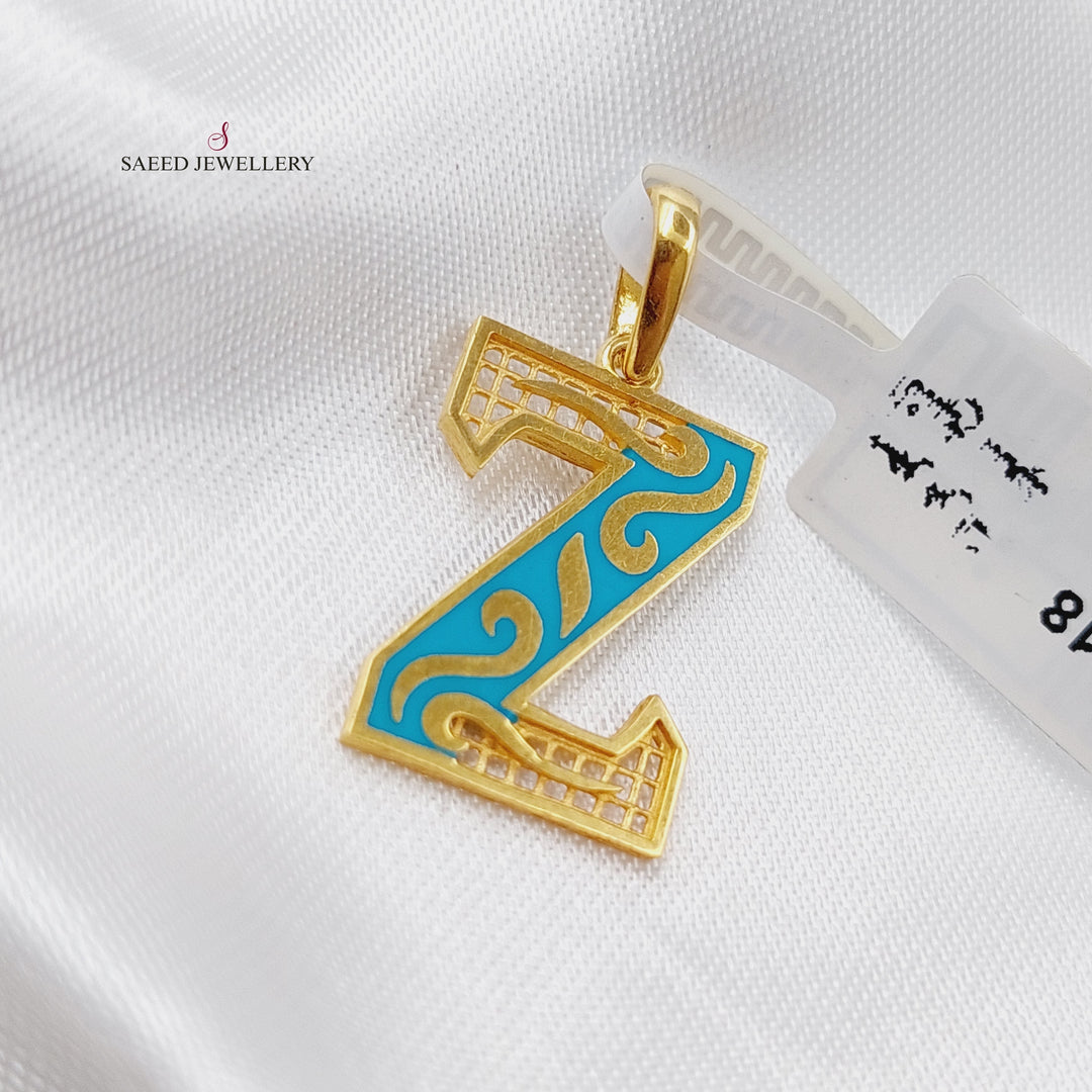 21K Gold Letter Z Pendant by Saeed Jewelry - Image 3