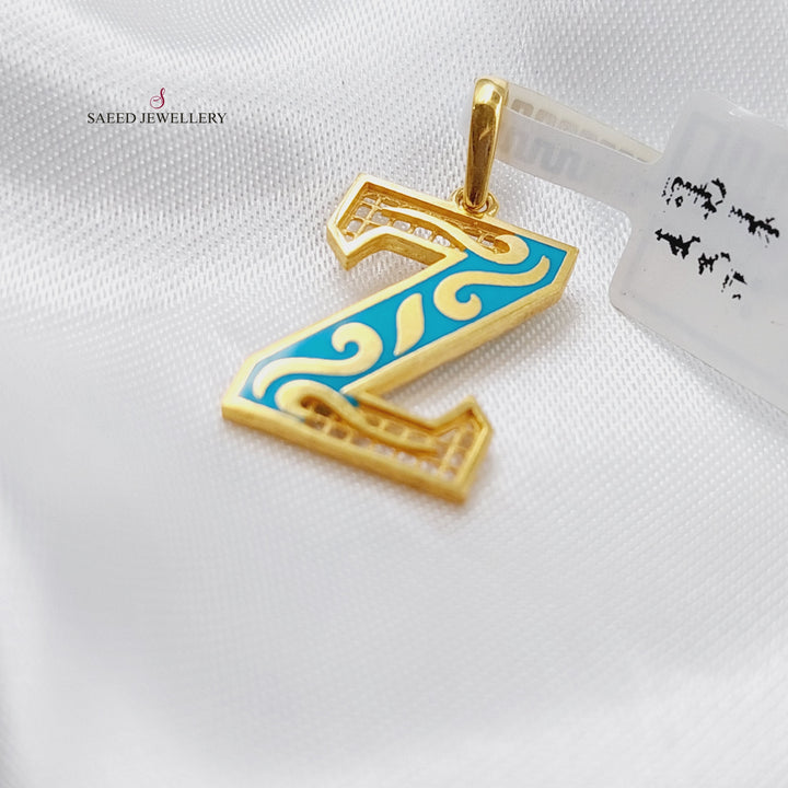 21K Gold Letter Z Pendant by Saeed Jewelry - Image 5