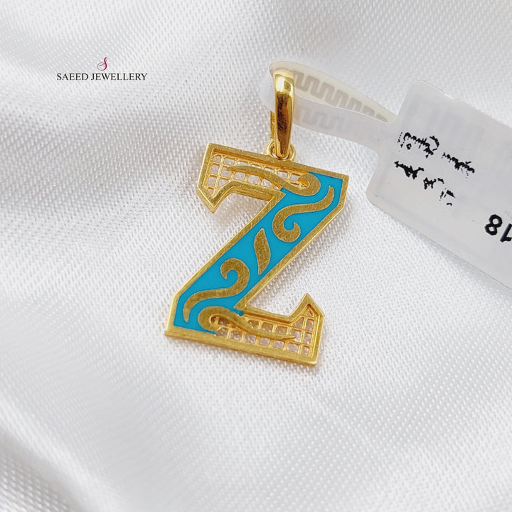 21K Gold Letter Z Pendant by Saeed Jewelry - Image 1