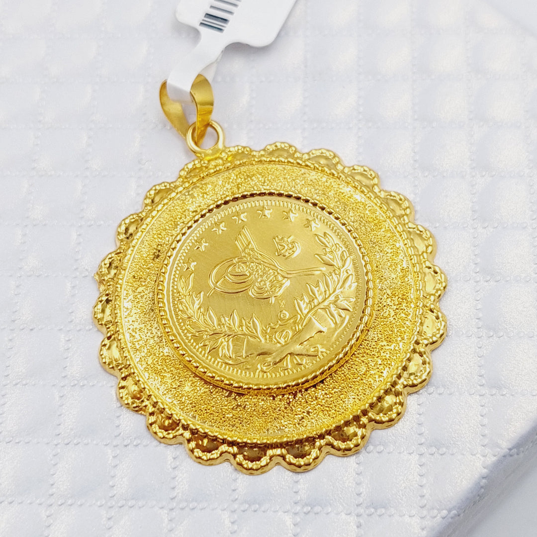 21K Gold Lira Rashadi Pendant by Saeed Jewelry - Image 3