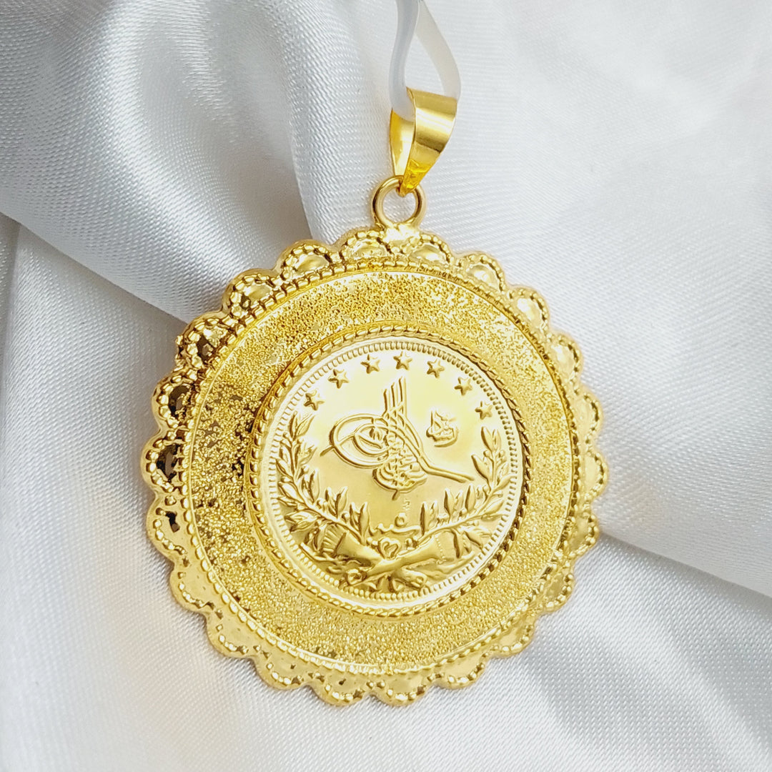 21K Gold Lira Rashadi Pendant by Saeed Jewelry - Image 3