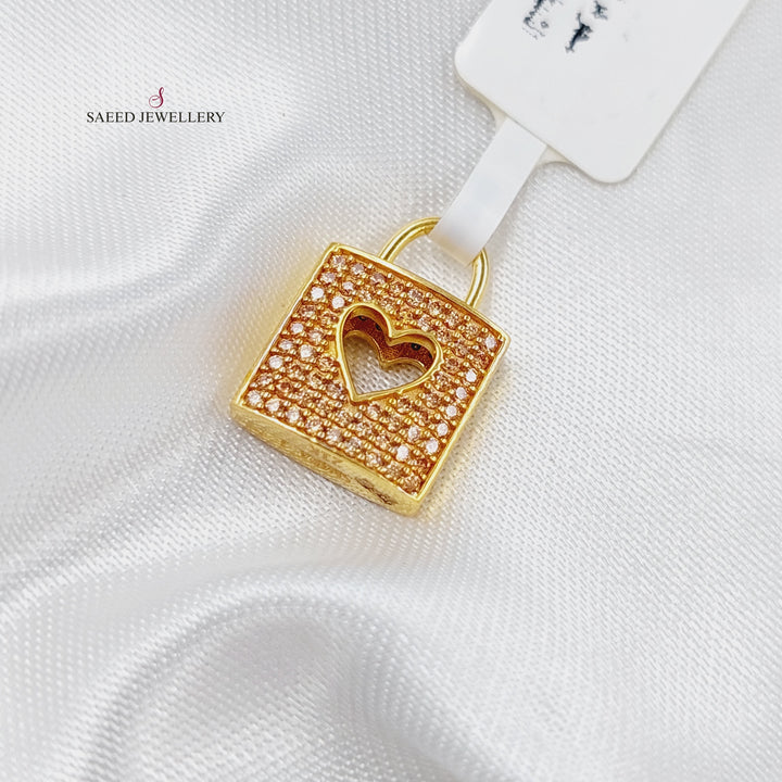 21K Gold Lock Pendant by Saeed Jewelry - Image 3