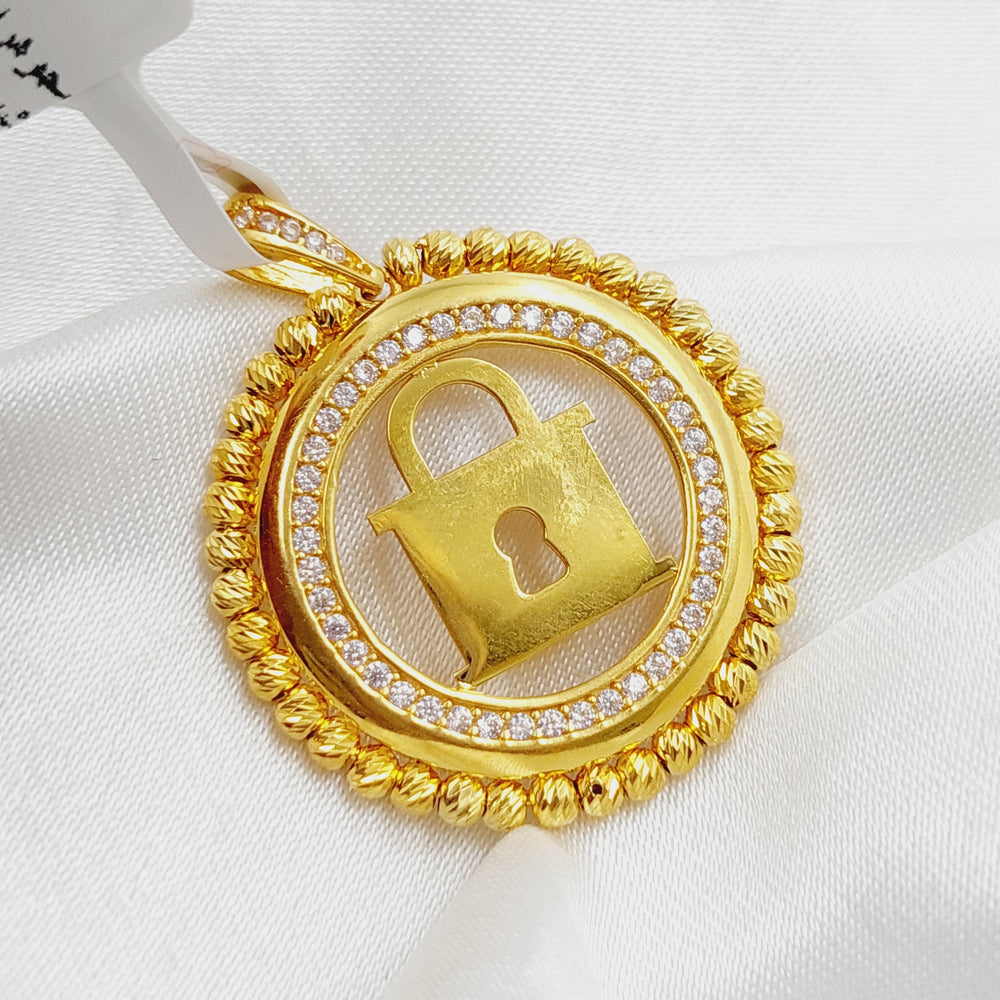 21K Gold Lock Pendant by Saeed Jewelry - Image 2