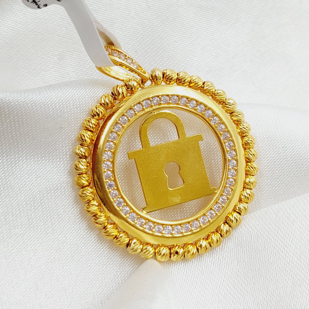 21K Gold Lock Pendant by Saeed Jewelry - Image 3