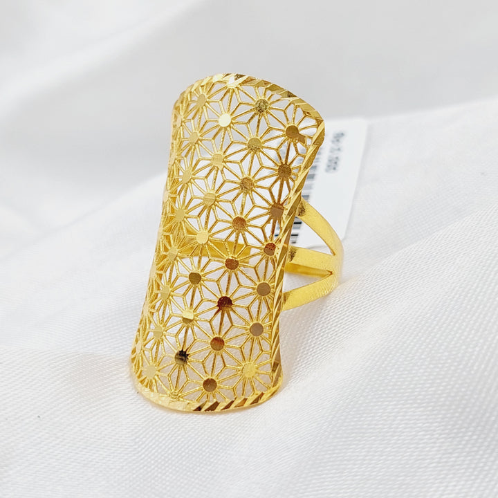 21K Gold Long Fancy Ring by Saeed Jewelry - Image 3