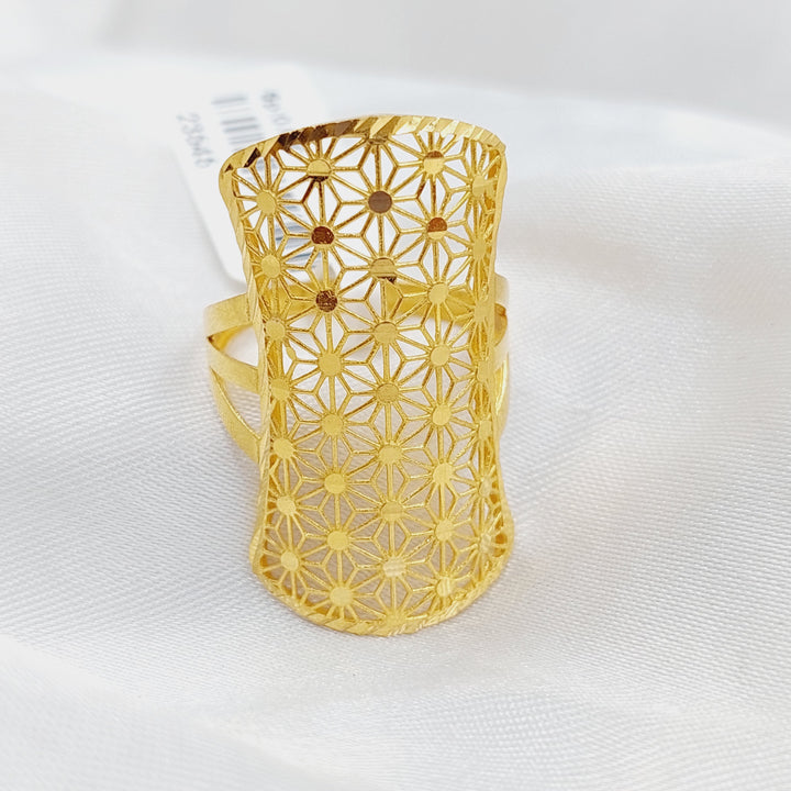 21K Gold Long Fancy Ring by Saeed Jewelry - Image 4