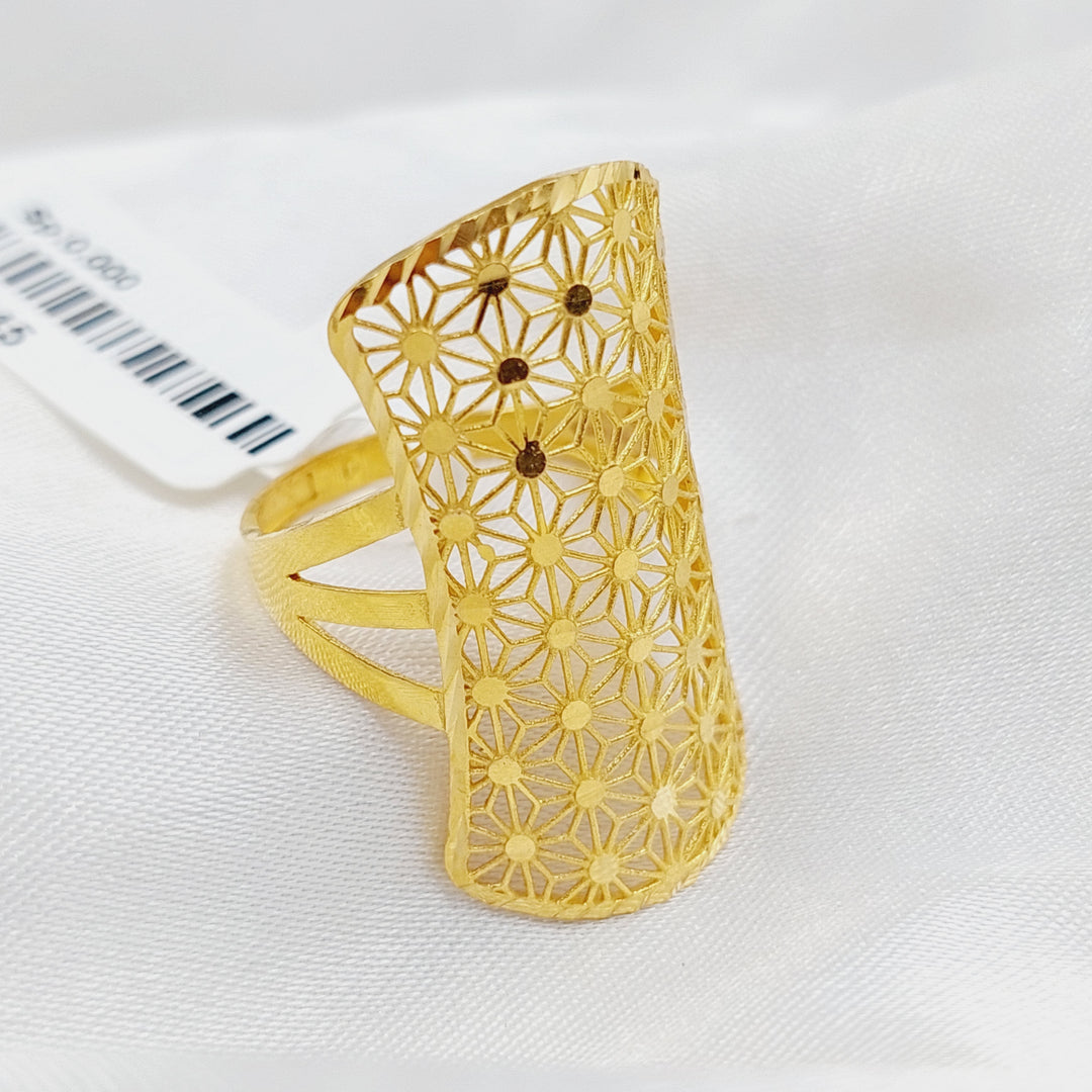 21K Gold Long Fancy Ring by Saeed Jewelry - Image 1