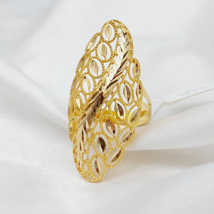 21K Gold Long Fancy Ring by Saeed Jewelry - Image 5