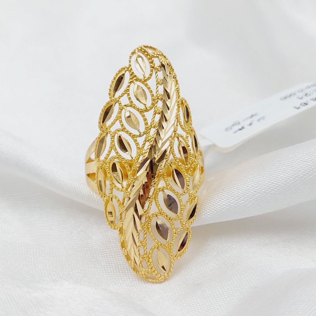 21K Gold Long Fancy Ring by Saeed Jewelry - Image 4