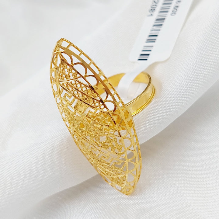 21K Gold Long Kuwaiti Ring by Saeed Jewelry - Image 8