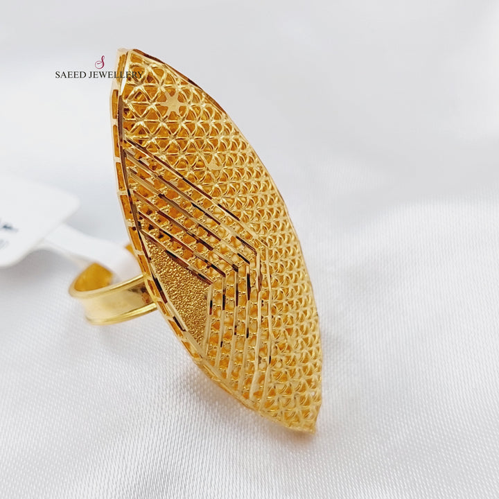 21K Gold Long Kuwaiti Ring by Saeed Jewelry - Image 1