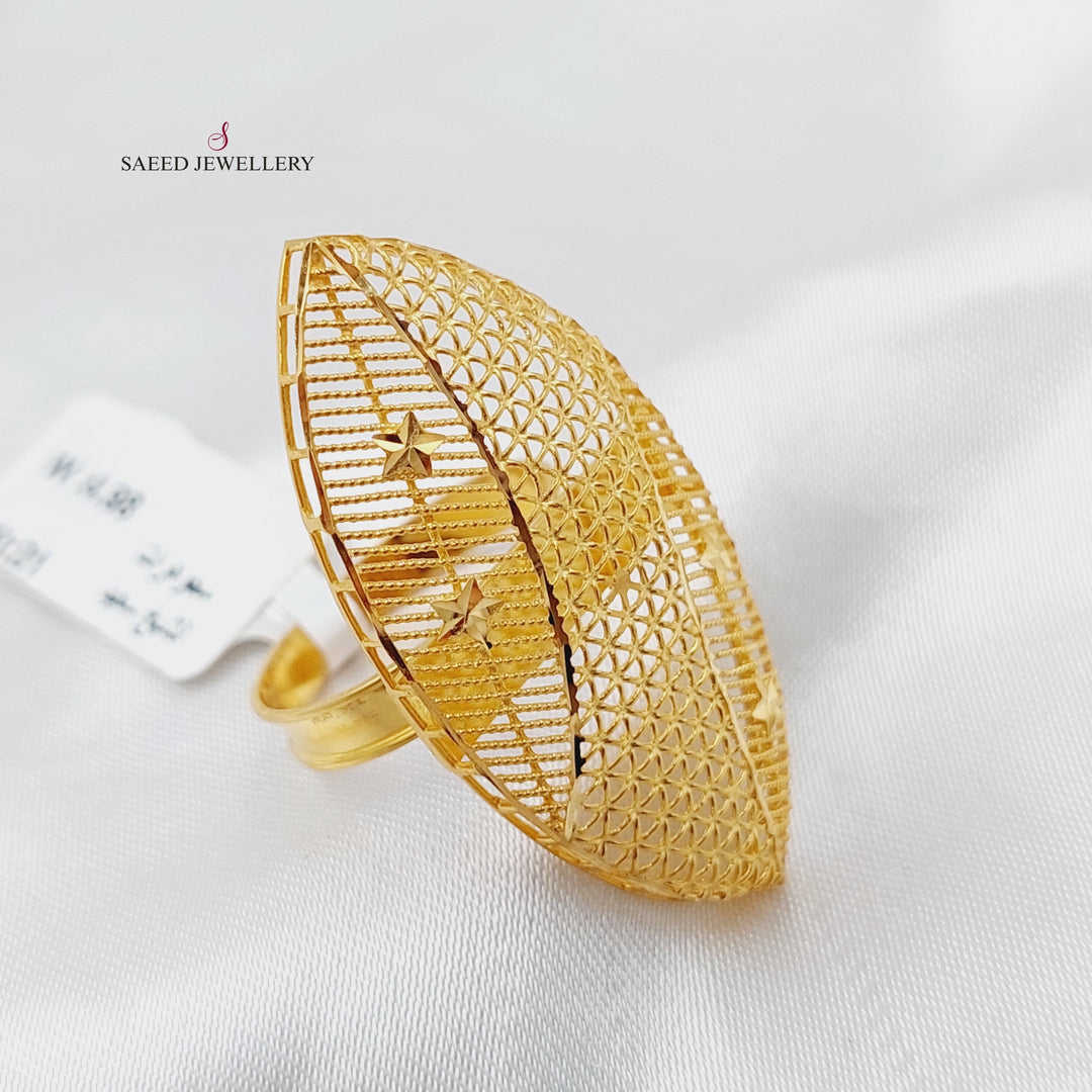 21K Gold Long Kuwaiti Ring by Saeed Jewelry - Image 1