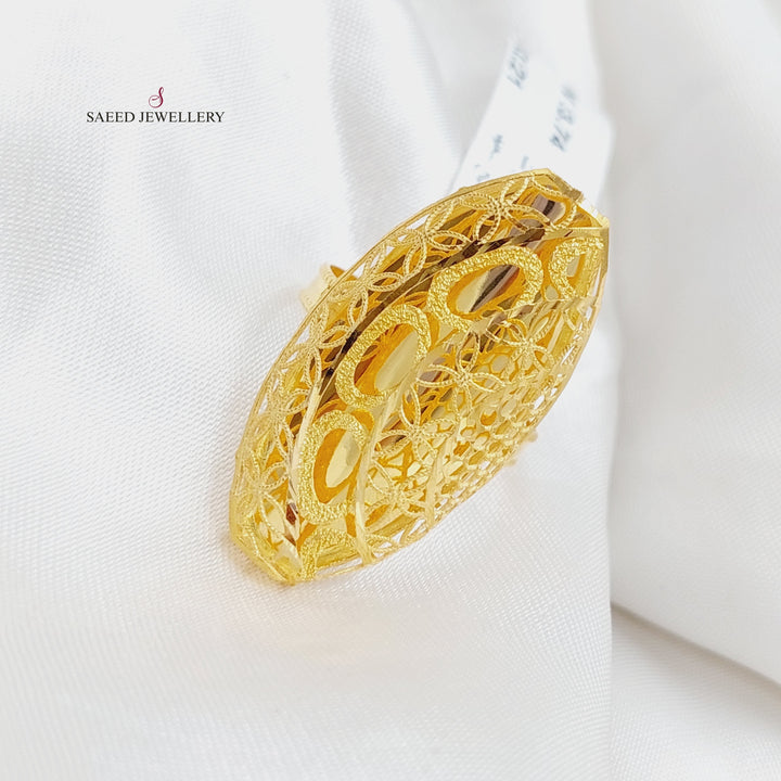 21K Gold Long Kuwaiti Ring by Saeed Jewelry - Image 3