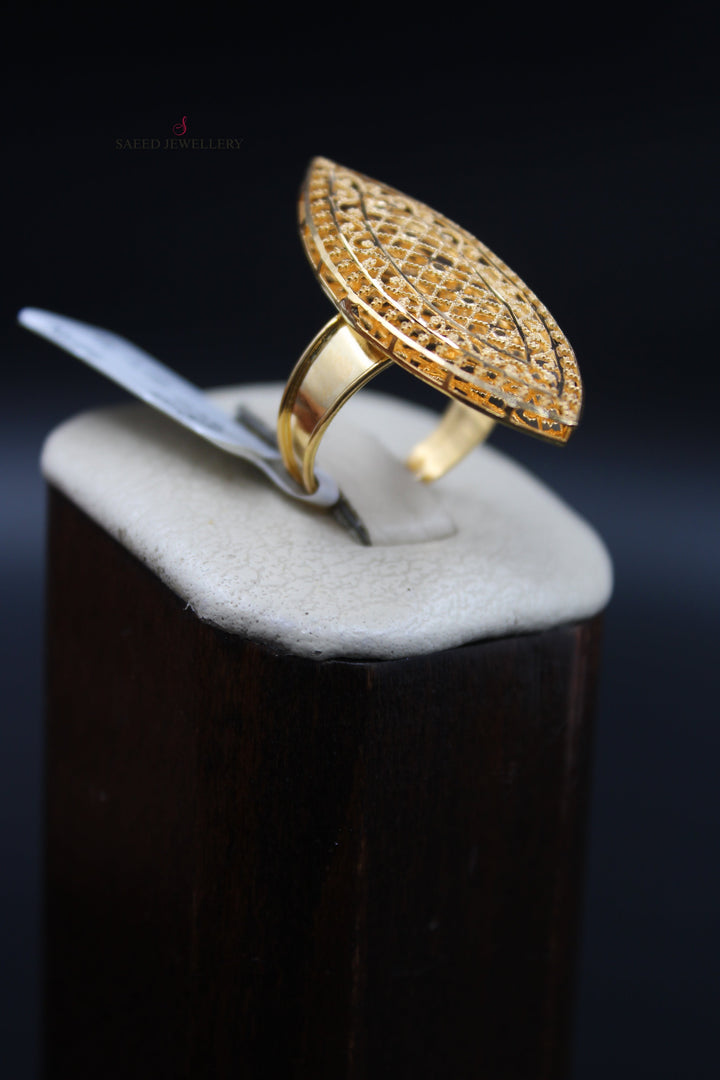 21K Gold Long Kuwaiti Ring by Saeed Jewelry - Image 4