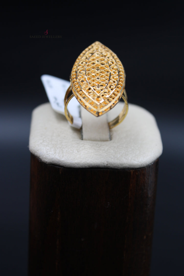 21K Gold Long Kuwaiti Ring by Saeed Jewelry - Image 5