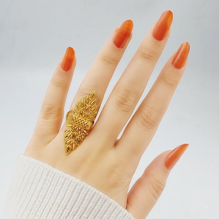 21K Gold Long Spike Ring by Saeed Jewelry - Image 5