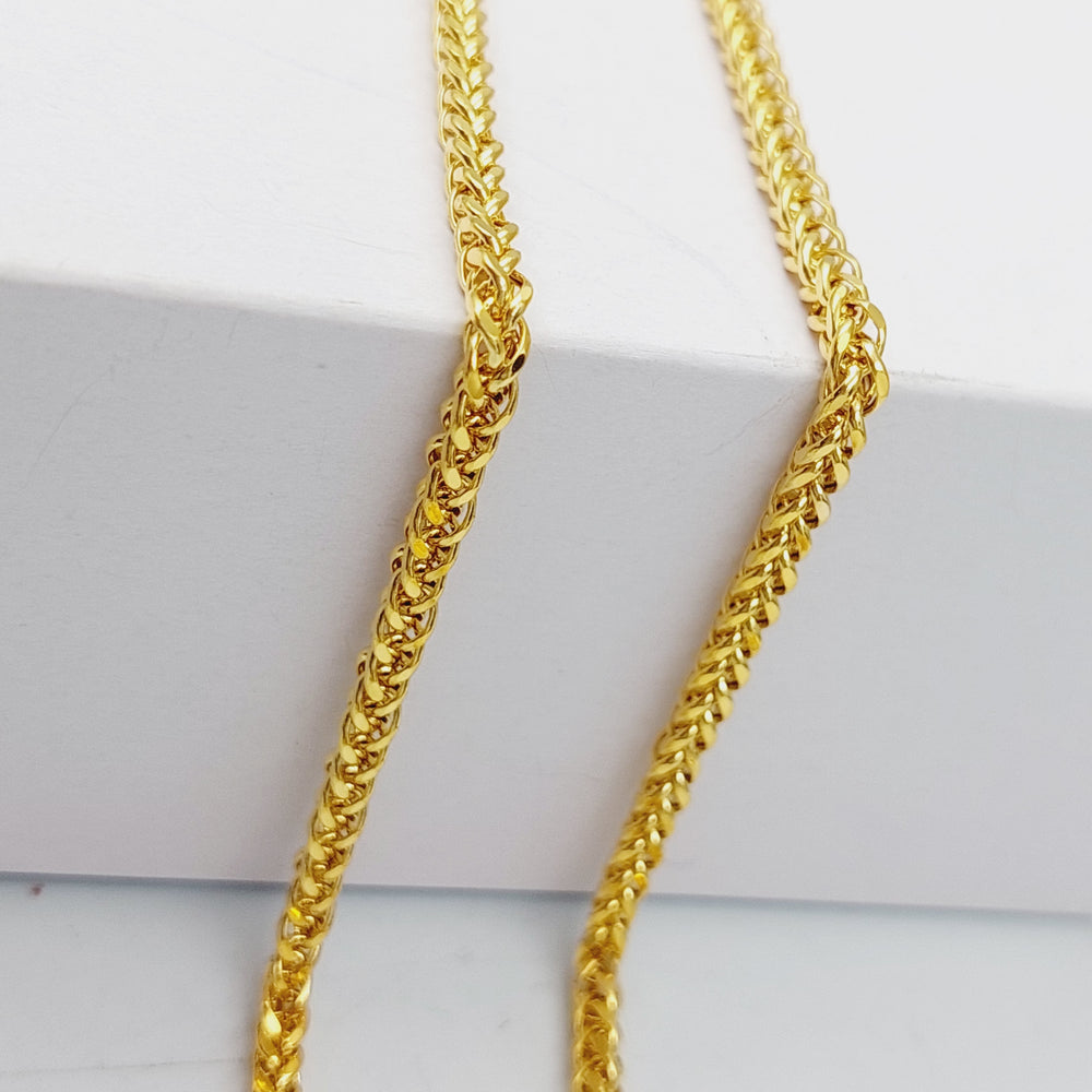 21K Gold Medium Thickness Franco Chain by Saeed Jewelry - Image 2